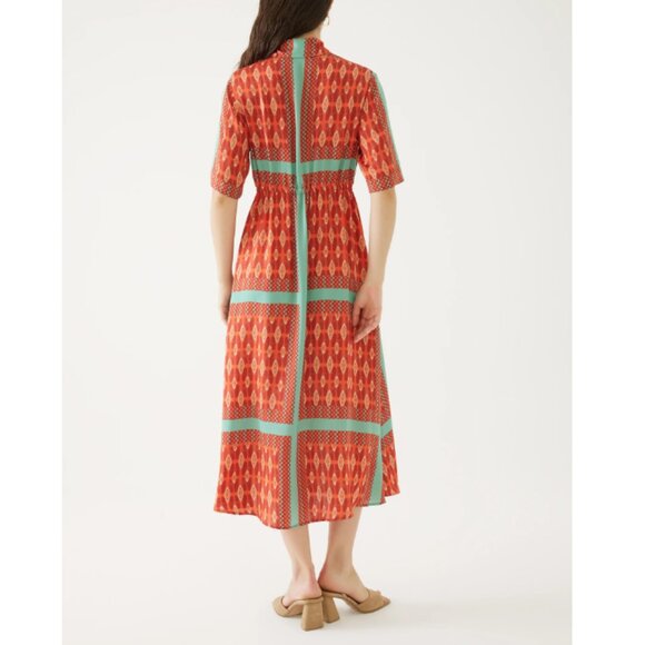 Exquise Women's Orange Short Sleeve Summer Shirt Millie Dress - Picture 2 of 6